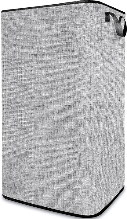 SNIGJAT Large Laundry Basket, 80 L Collapsible Tall Hamper with Handle Grey