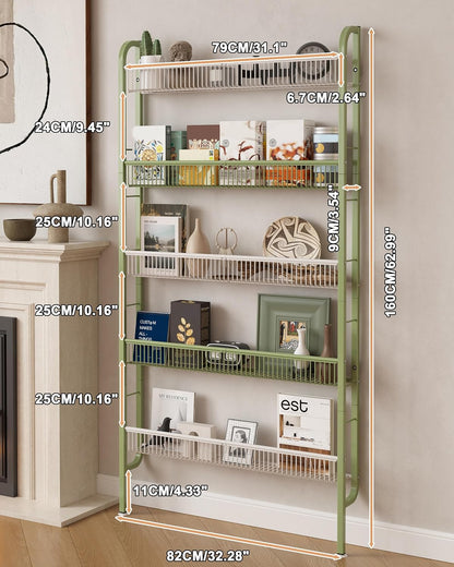 UMDONX Narrow 5-Tier Behind-the-Door Bathroom Storage Rack