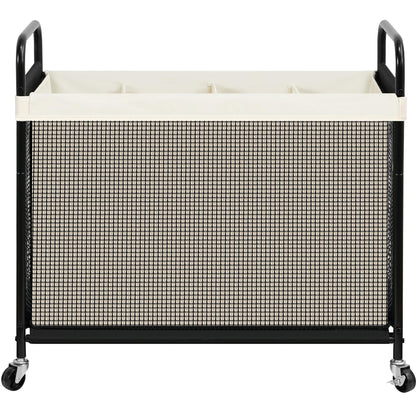STO STO Laundry Hamper 2 Section, 100L Rolling Laundry Sorter Cart with Removable and Washable Liner Bag, Clothes Hamper with Wheels and Metal Handle for Laundry Room and Bedroom