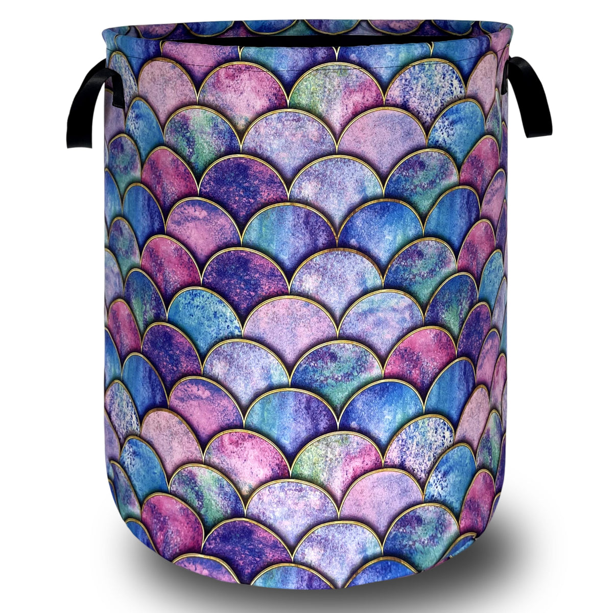 Watercolor Cats Laundry Hamper Oxford Cloth Basket 18.9"x16.5"